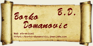 Borko Domanović vizit kartica